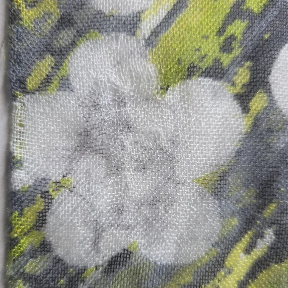 Loro Piana Green and Gray Cashmere Silk Scarf - Picture 8 of 12